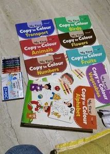 My First Copy to Colour Books & Crayons