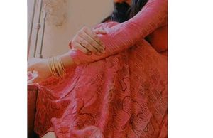 Stylish Pink Kurta with Golden Embroidery