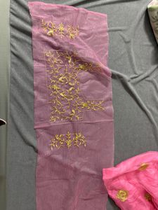 Pink Embroidered Lehenga Choli Material