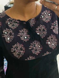 Stylish Black Kurta with Mirror Work