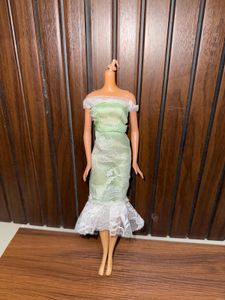 Doll Dress - Green Lace