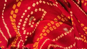 Red Bandhani Handwork Saree with Blouse