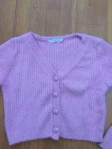 Cropped Fuzzy Cardigan