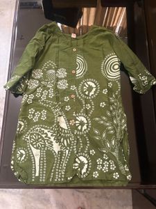 Olive Green Printed Kurta Set