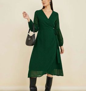 Emerald Green Wrap Dress