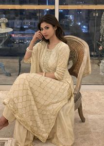 Elegant Lemon Yellow Gota Embroidery Suit Set