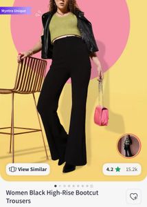 Flared High-Waisted Black Pants