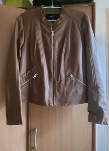 Women's Brown Faux Leather Jacket