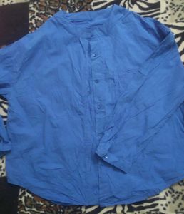 Blue Collared Long Sleeve Shirt