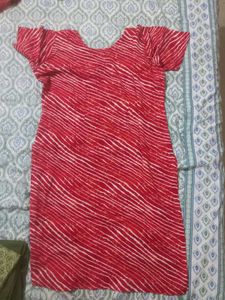Red Bandhani Print salwar suit