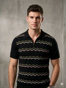 Retro Striped Polo Shirt