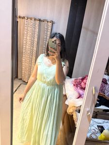 Pleated Midi Dress with Bow Shoulders🎀