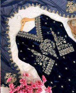 Navy blue pakistani suit ,FIXED PRICE