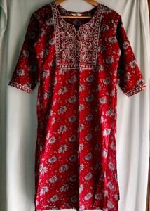 Beautiful Red Floral Kurta