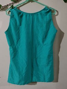 Women Sea Green Top With Sleeve