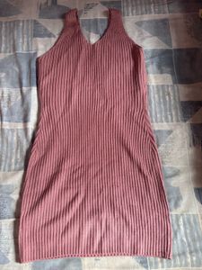 Ribbed Halter Neck Mini Dress💗(not wore once)