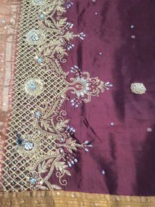 Elegant Embroidered Silk Saree