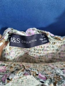 Mark and Spencer Floral Print Smocked Top