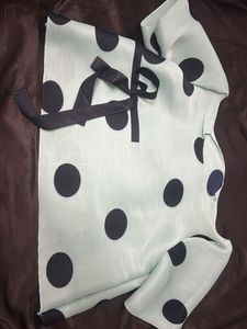 Polka Dot Top with Tie Detail