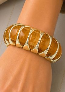 Chic Amber & Gold Tone Bracelet