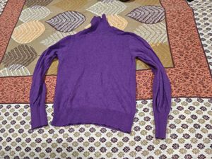 Purple Turtleneck Knit Sweater 32_34