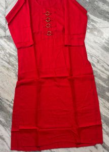 Red Kurta Set with leggings