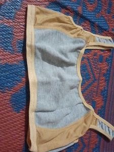 Comfortable Grey and Yellow Sports Bra