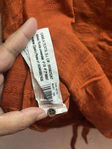 Rust Button-Up Tie-Short Top