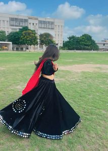 Elegant Black Velvet skirt,without duppata,blouse