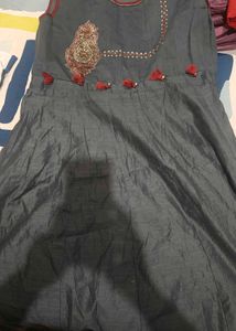 Elegant Grey Anarkali Gown