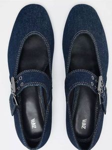 Zara Denim Mary Jane Flats