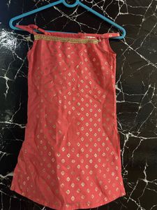 Peach Kurta Dhoti Set with Dupatta 4-5 years