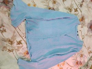 Stylish Blue Long Sleeve Top