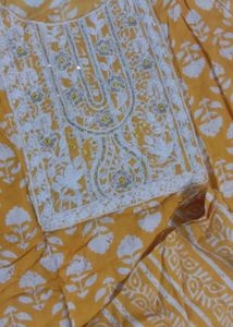 Yellow Chikankari Kurta Set