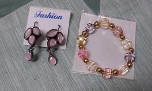 Elegant Pink Stone Drop Earrings