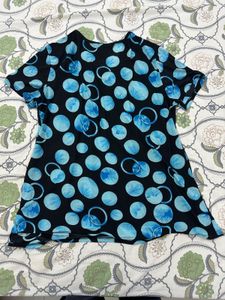 Stylish Blue Polka Dot Top