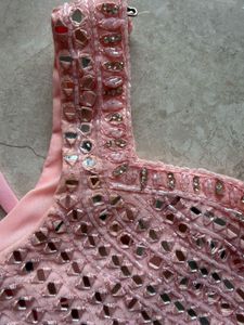 Stunning Pink Sequined Lehenga Choli Set