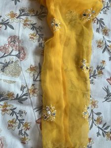 Beautiful Yellow Embroidered Kurta Set