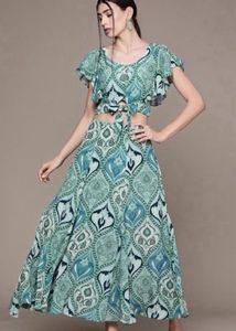 Teal Printed label Ritu Kumar