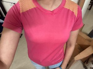 Vibrant Pink Casual T-Shirt