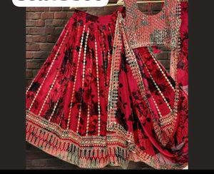 Stunning Red Floral Lehenga Choli