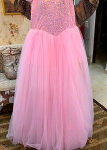 Stunning Pink Sequin & Tulle Gown