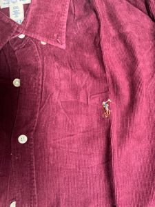 Burgundy velvet Corduroy Button-Down Shirt
