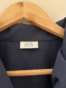 Stylish Navy Blue Puff Sleeve Top