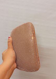 Sparkling Rose Gold Clutch Bag