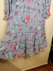 Grey Floral Dress