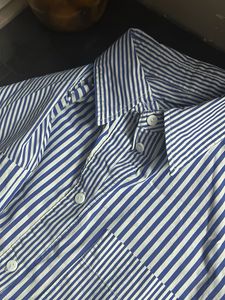 Classic Blue &amp; White Striped Button-Up Shirt