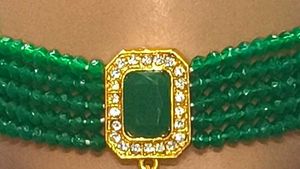 Elegant Green Beaded Choker Necklace