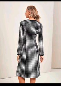 SHEIN Emery Rose Black &amp; White Houndstooth Dress