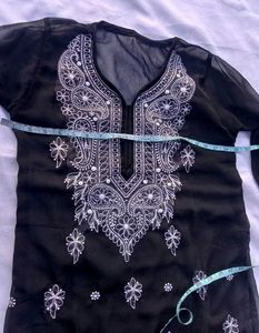 Black Chikankari Kurta